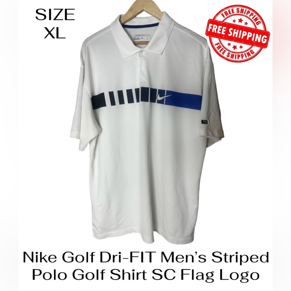 Nike Golf Dri-FIT Chest Stripe Print Polo South Carolina Flag Logo FREE SHIPPING